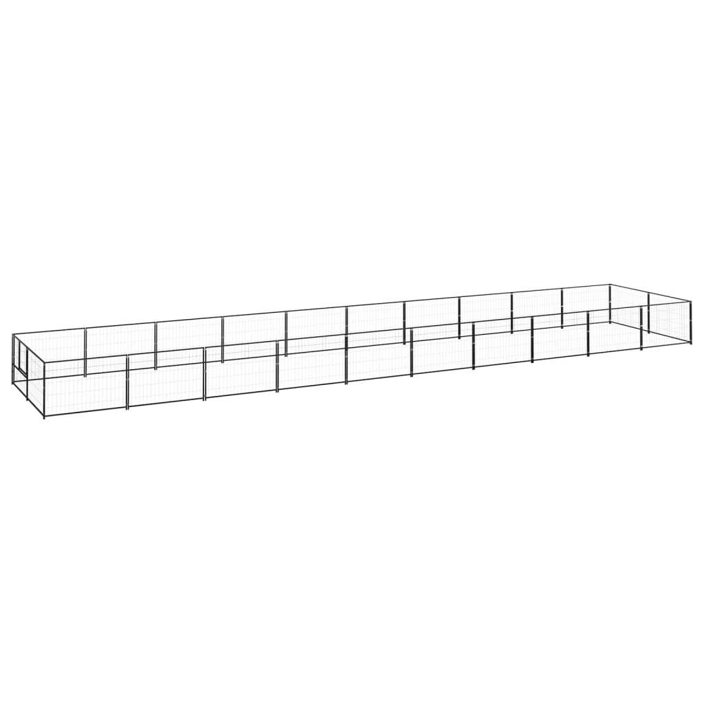 Vidaxl -Hund Zwinger 20 m² Stahlschwarz