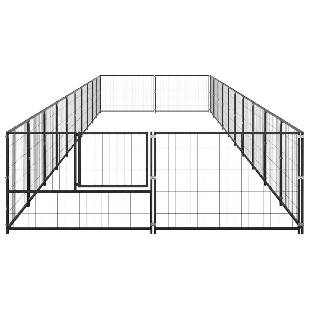Vidaxl -Hund Zwinger 20 m² Stahlschwarz