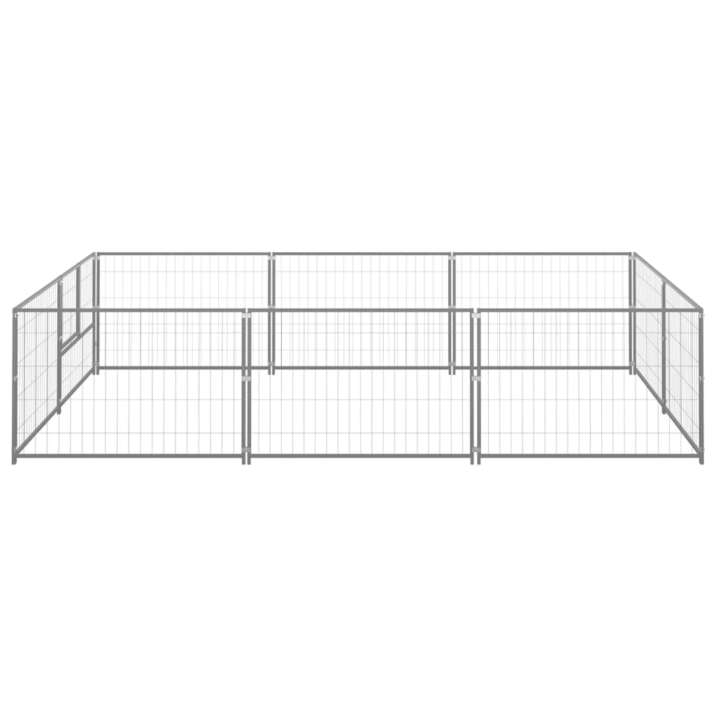 Vidaxl -Hundezwinger 6 m² Stahl Silberfarbe