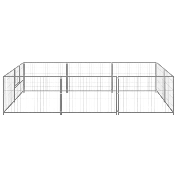 Vidaxl -Hundezwinger 6 m² Stahl Silberfarbe