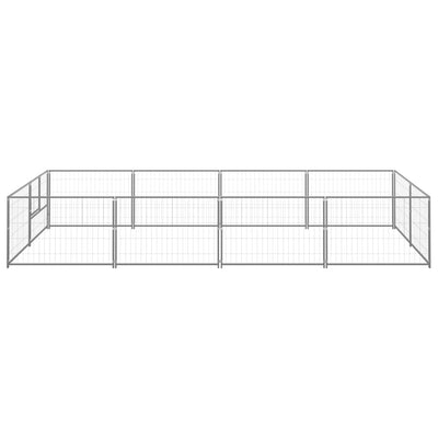 Vidaxl -Hundezwinger 8 m² Stahl Silberfarbe