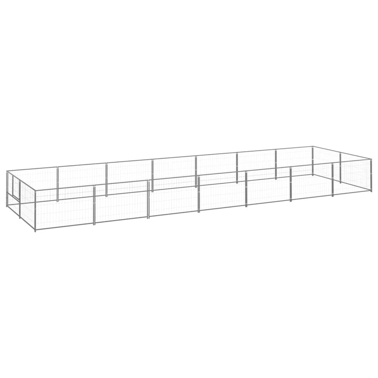 Vidaxl -Hundezwinger 14 m² Stahl Silberfarbe