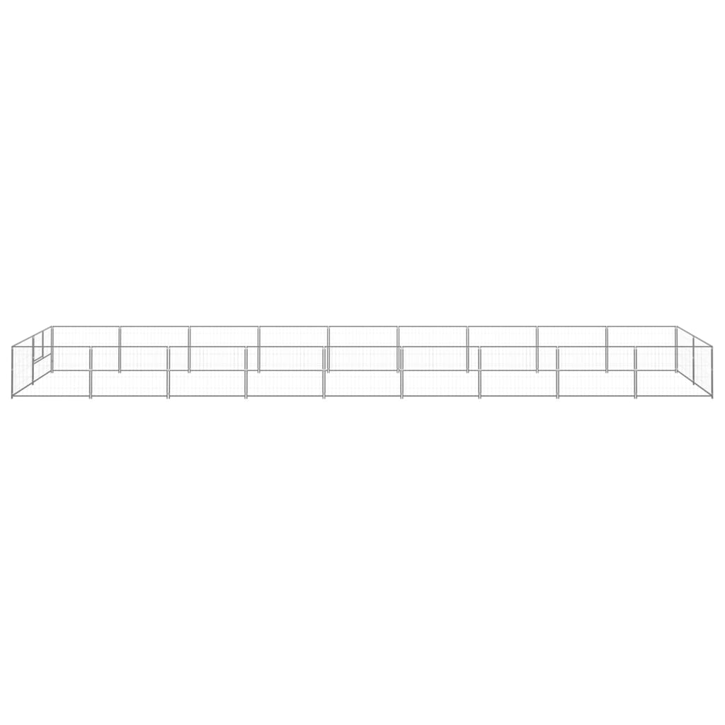 Vidaxl -Hunde Zwinger 18 m² Stahl Silberfarbe