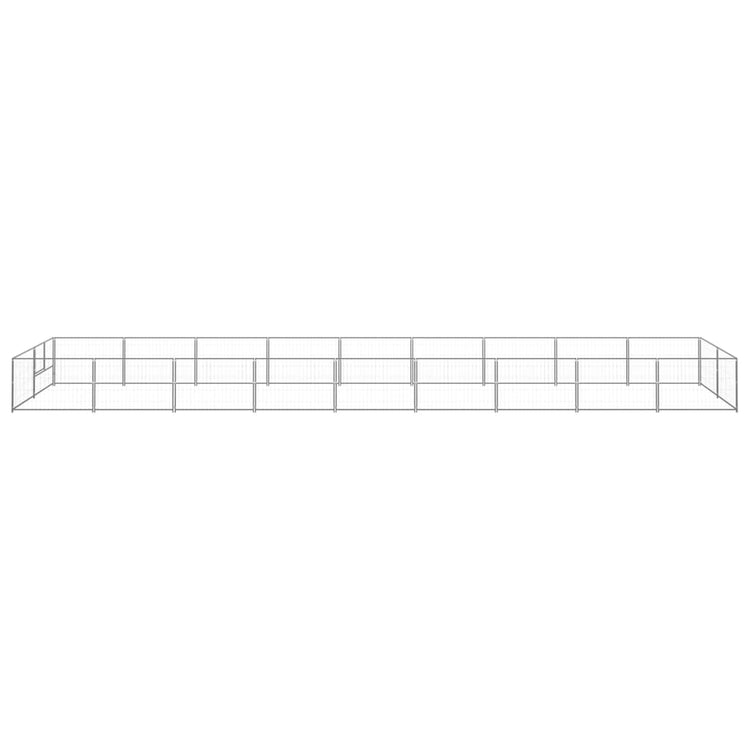 Vidaxl -Hunde Zwinger 18 m² Stahl Silberfarbe