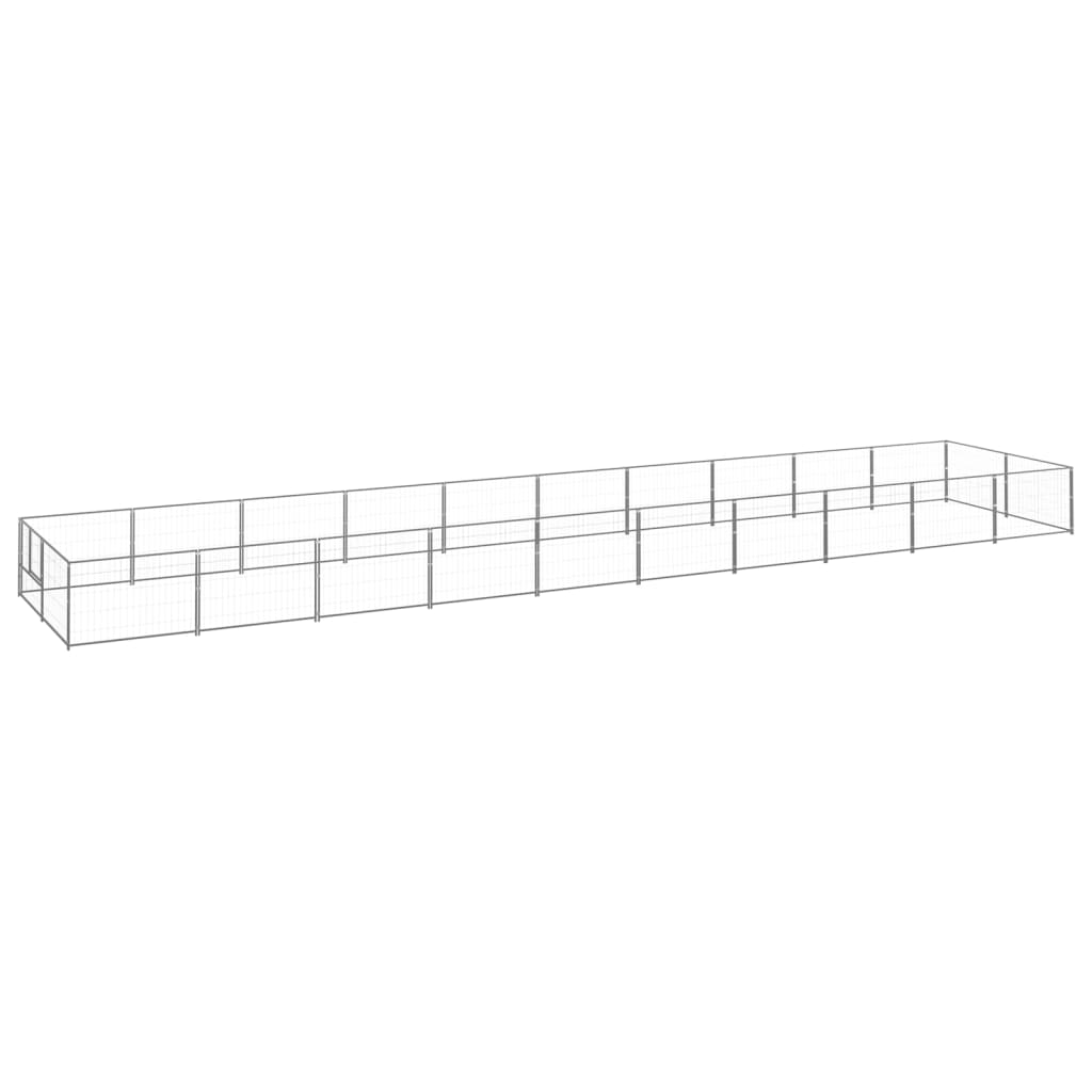Vidaxl -Hundezwinger 20 m² Stahl Silberfarbe