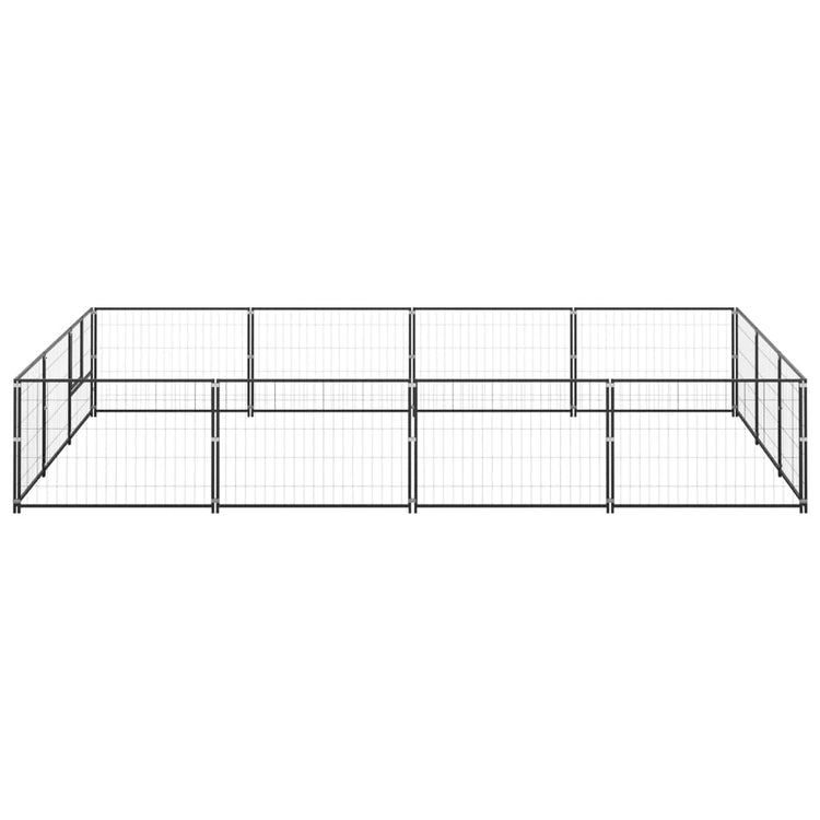 Vidaxl -Hund Zwinger 12 m² Stahlschwarz