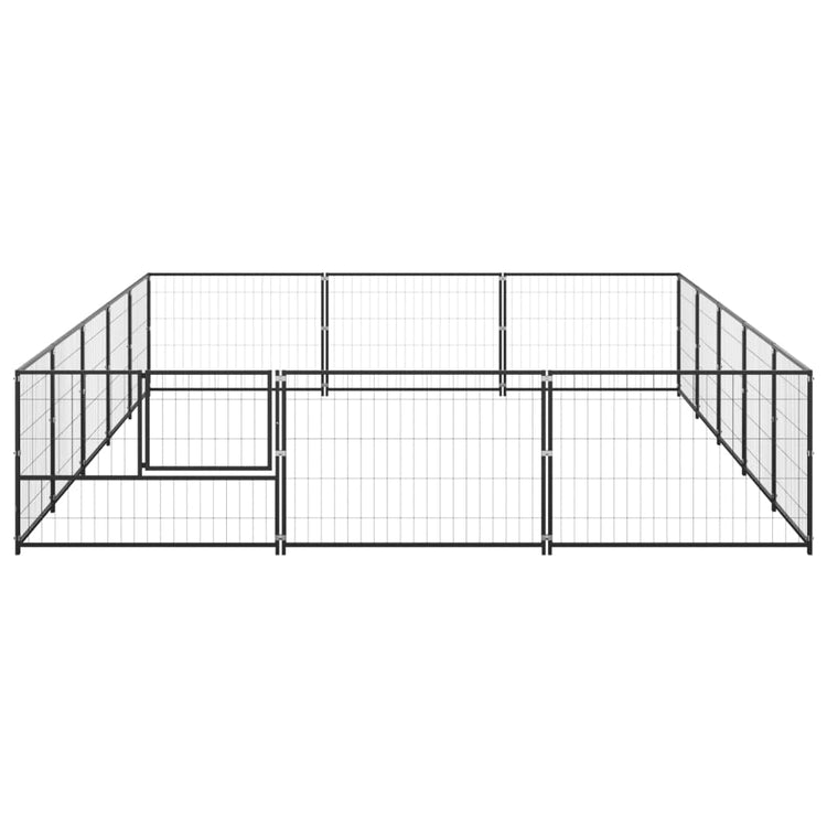 Vidaxl -Hund Kennel 15 m² Stahlschwarz