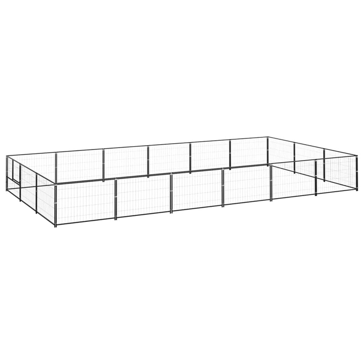 Vidaxl -Hund Zwinger 18 m² Stahlschwarz