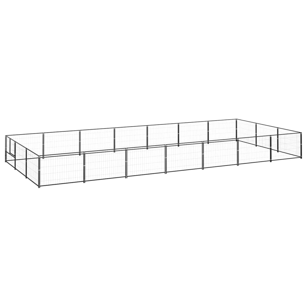 Vidaxl -Hund Kennel 21 m² Stahlschwarz