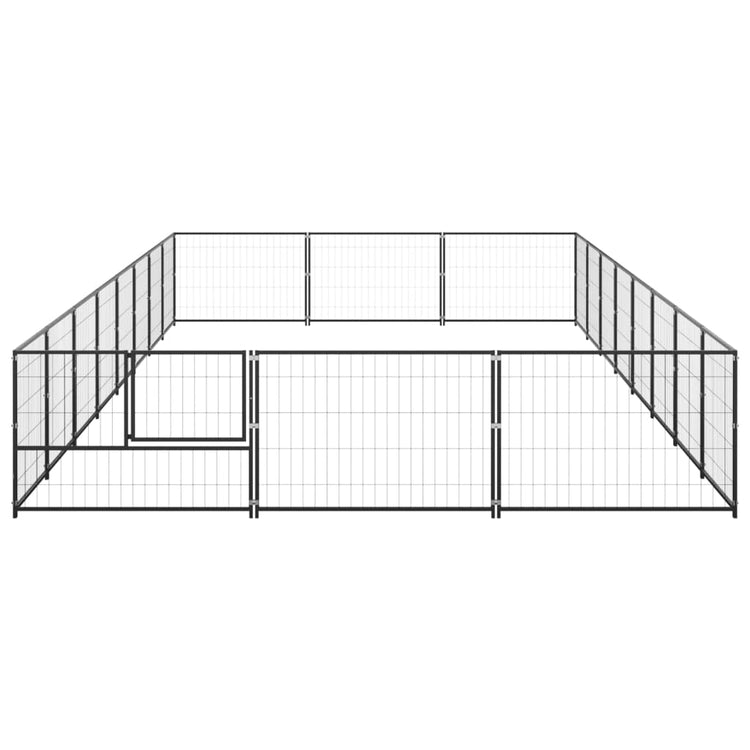 Vidaxl -Hund Zwinger 24 m² Stahlschwarz