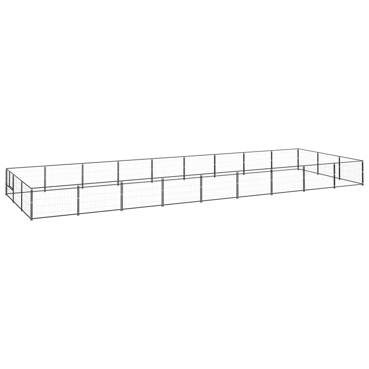 Vidaxl -Hund Kennel 27 m² Stahlschwarz