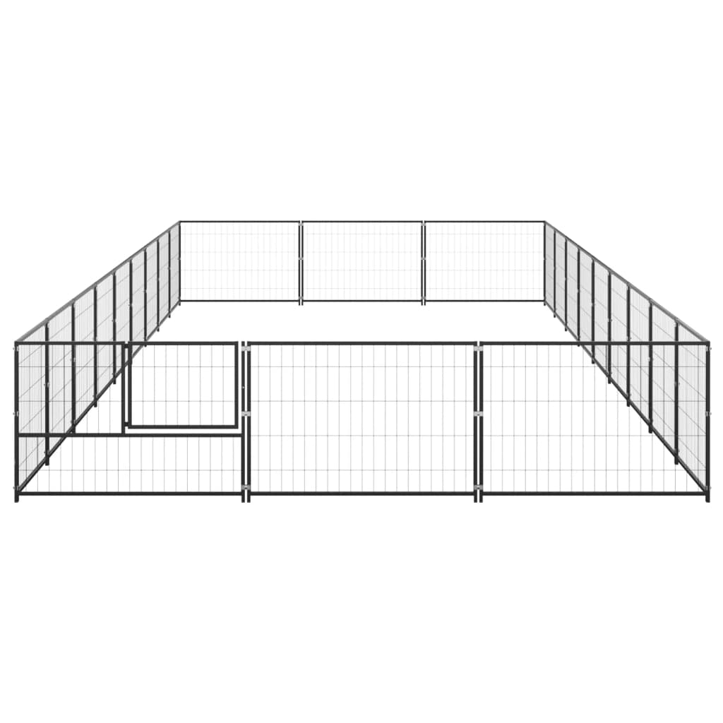 Vidaxl -Hund Kennel 27 m² Stahlschwarz