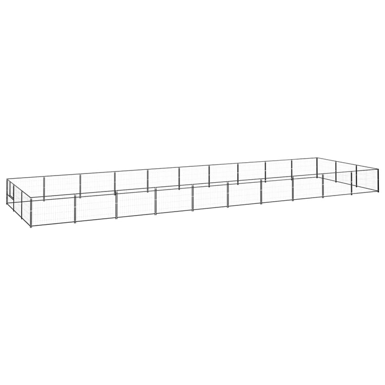 Vidaxl -Hund Kennel 30 m² Stahlschwarz