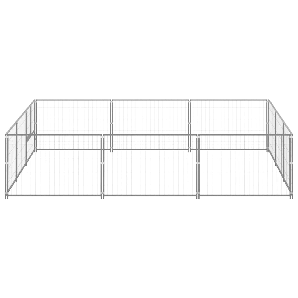 Vidaxl -Hundezwinger 9 m² Stahl Silberfarbe