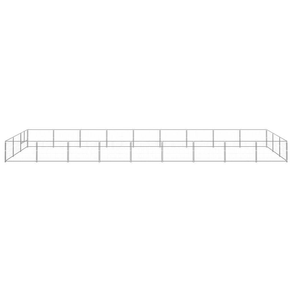 Vidaxl -Hundezwinger 27 m² Stahl Silberfarbe