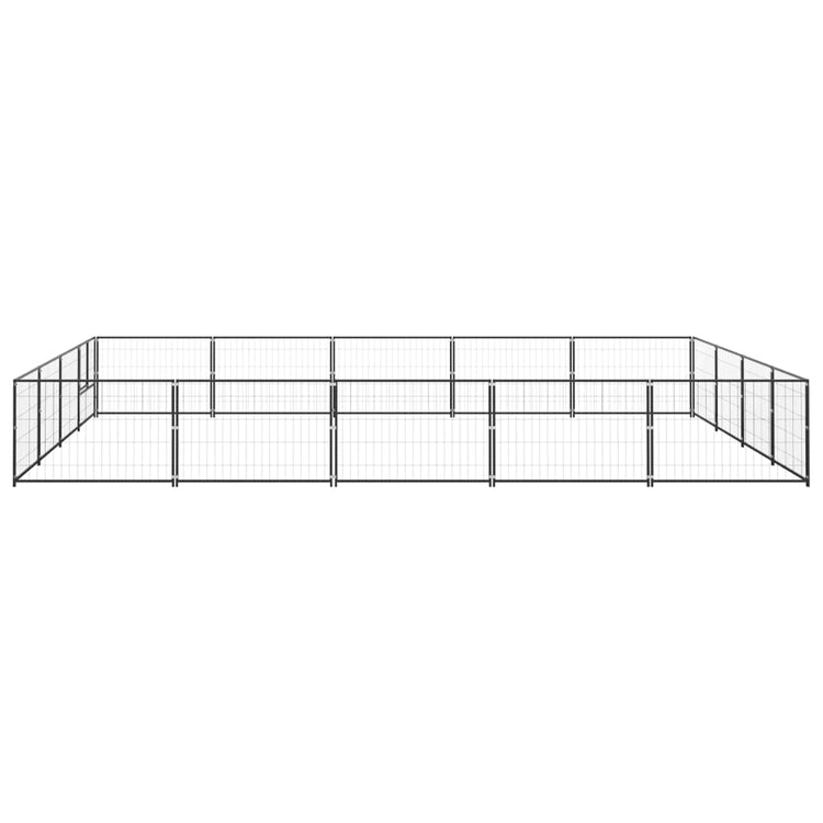Vidaxl -Hund Zwinger 20 m² Stahlschwarz