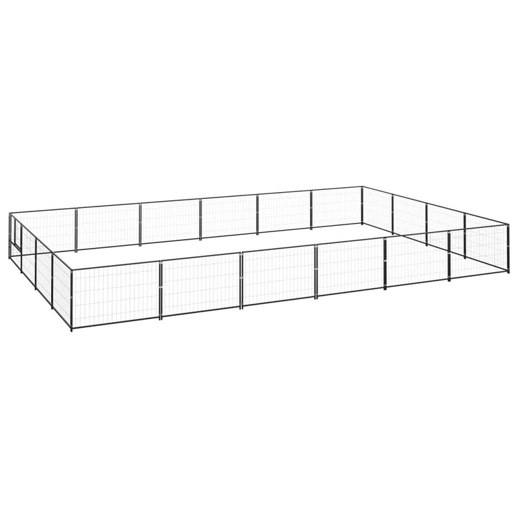 Vidaxl -Hund Zwinger 24 m² Stahlschwarz