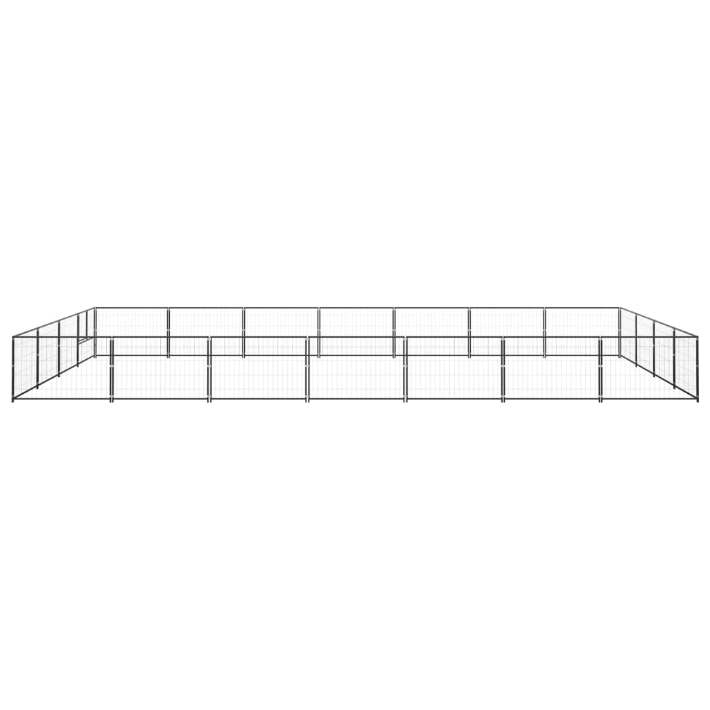 Vidaxl -Hund Kennel 28 m² Stahlschwarz