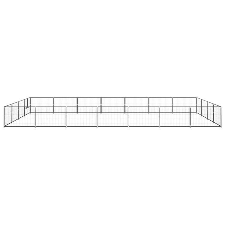 Vidaxl -Hund Kennel 28 m² Stahlschwarz