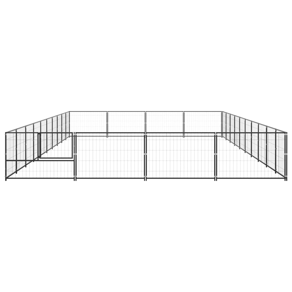 Vidaxl -Hund Kennel 40 m² Stahlschwarz
