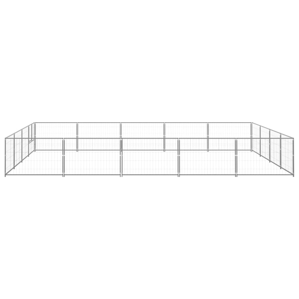 Vidaxl -Hundezwinger 20 m² Stahl Silberfarbe