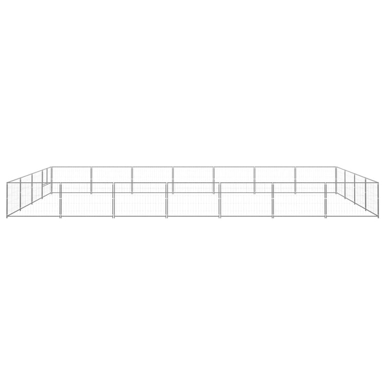Vidaxl -Hundezwinger 28 m² Stahl Silberfarbe