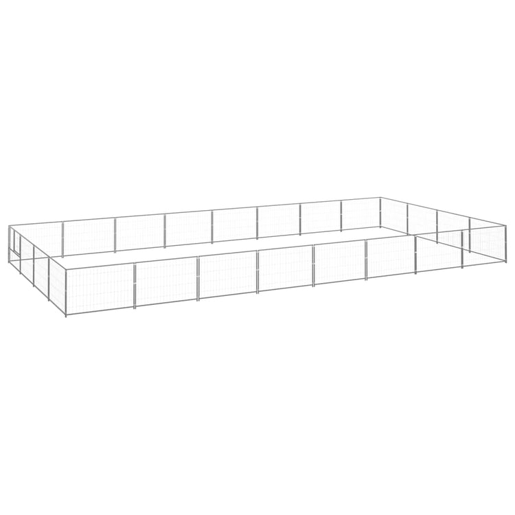 Vidaxl -Hundezwinger 32 m² Stahl Silberfarbe