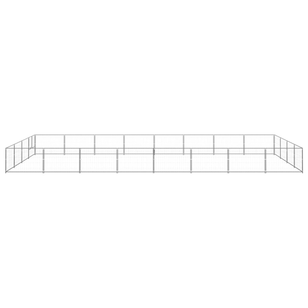 Vidaxl -Hundezwinger 32 m² Stahl Silberfarbe