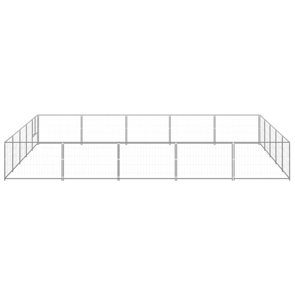 Vidaxl -Hundezwinger 25 m² Stahl Silberfarbe