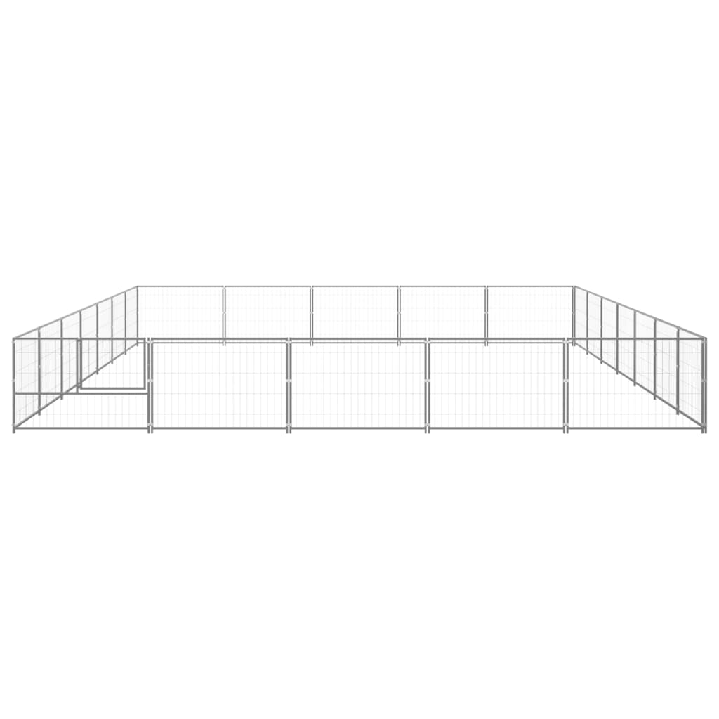 Vidaxl -Hundezwinger 35 m² Stahl Silberfarbe