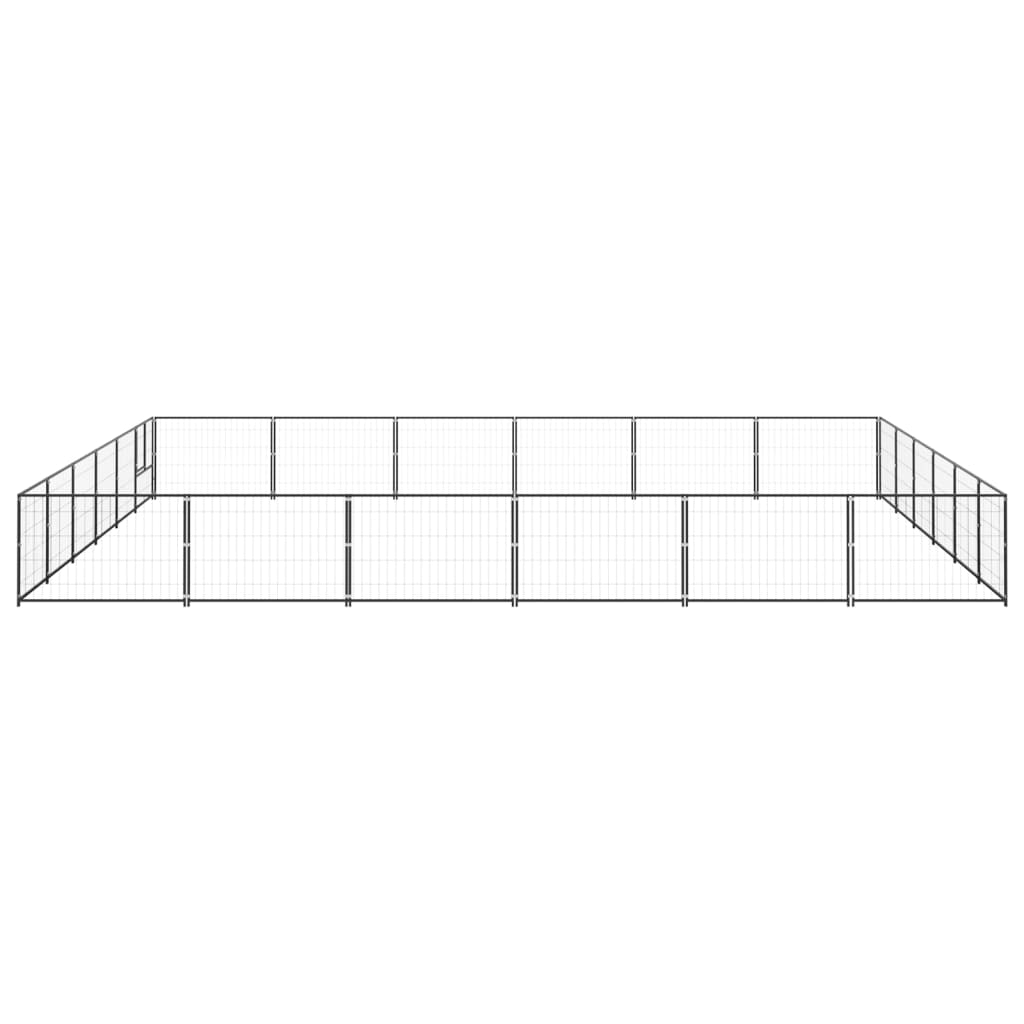 Vidaxl -Hund Kennel 36 m² Stahlschwarz