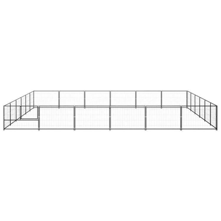 Vidaxl -Hund Kennel 36 m² Stahlschwarz