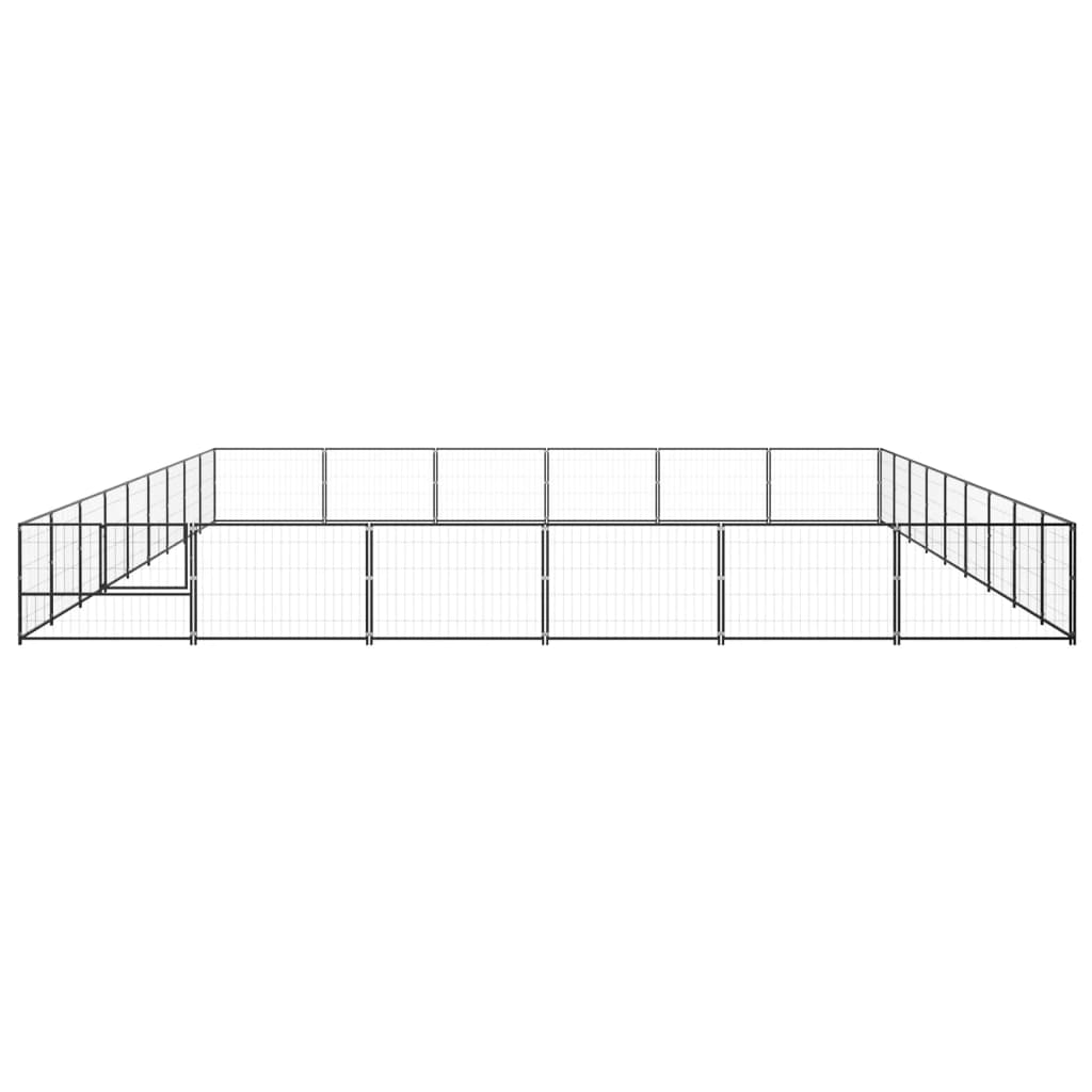 Vidaxl -Hund Kennel 54 m² Stahlschwarz
