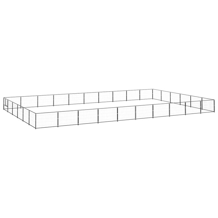 Vidaxl -Hund Kennel 60 m² Stahlschwarz