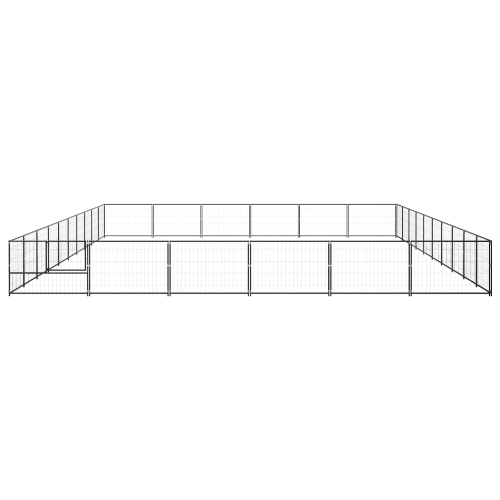 Vidaxl -Hund Kennel 60 m² Stahlschwarz