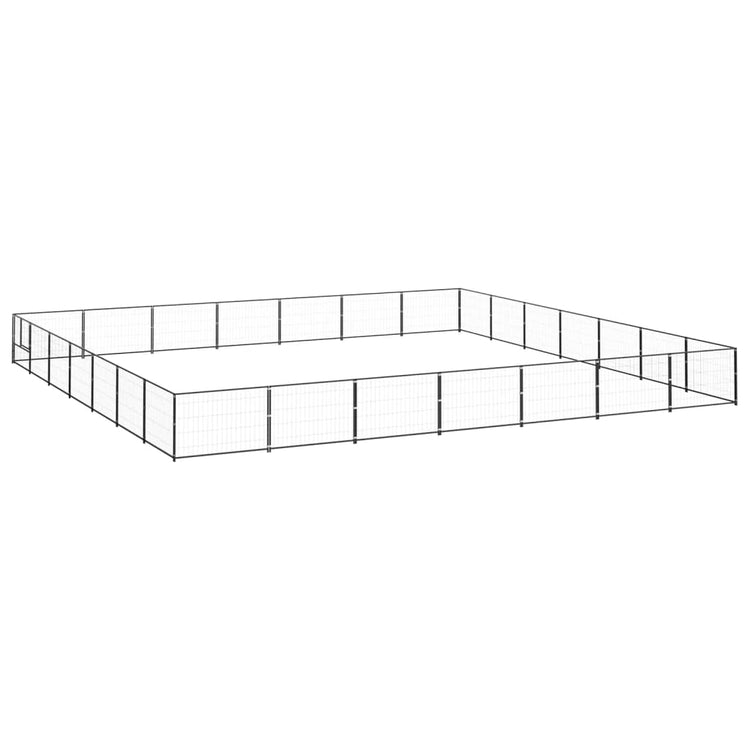 Vidaxl -Hundezwinger 49 m² Stahlschwarz