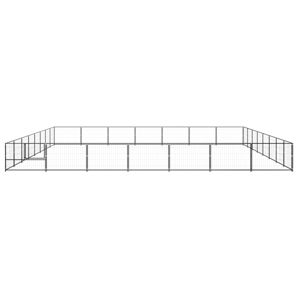 Vidaxl -Hund Kennel 56 m² Stahlschwarz