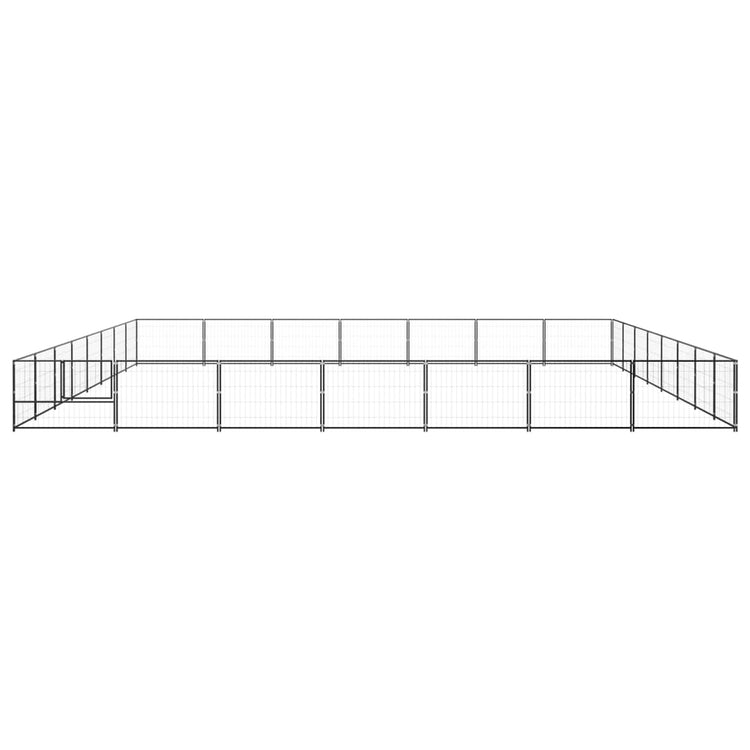 Vidaxl -Hund Kennel 56 m² Stahlschwarz