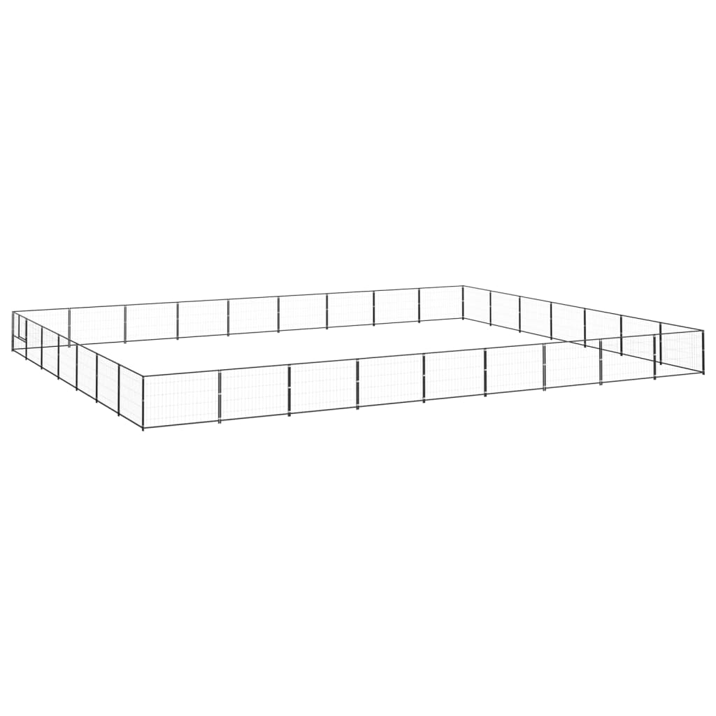 Vidaxl -Hund Kennel 63 m² Stahlschwarz