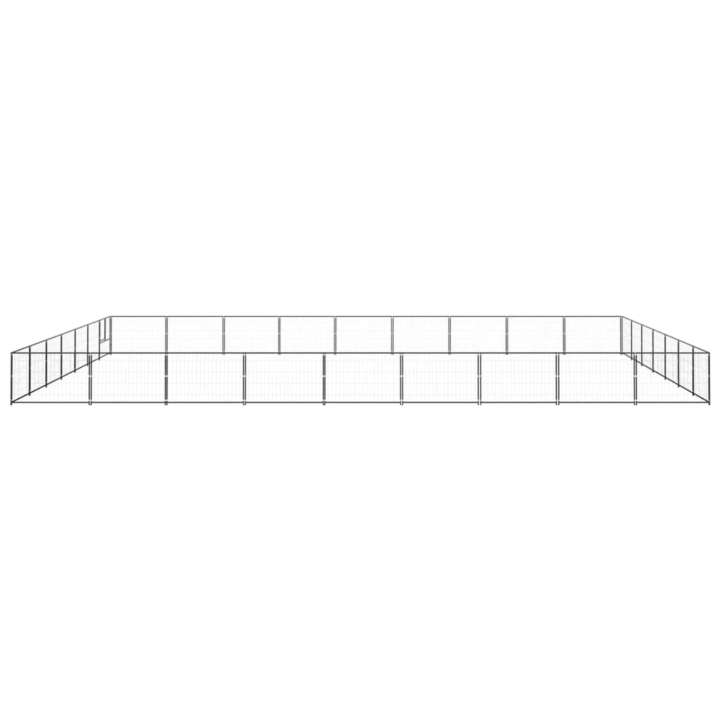 Vidaxl -Hund Kennel 63 m² Stahlschwarz