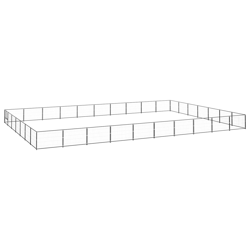Vidaxl -Hund Kennel 70 m² Stahlschwarz