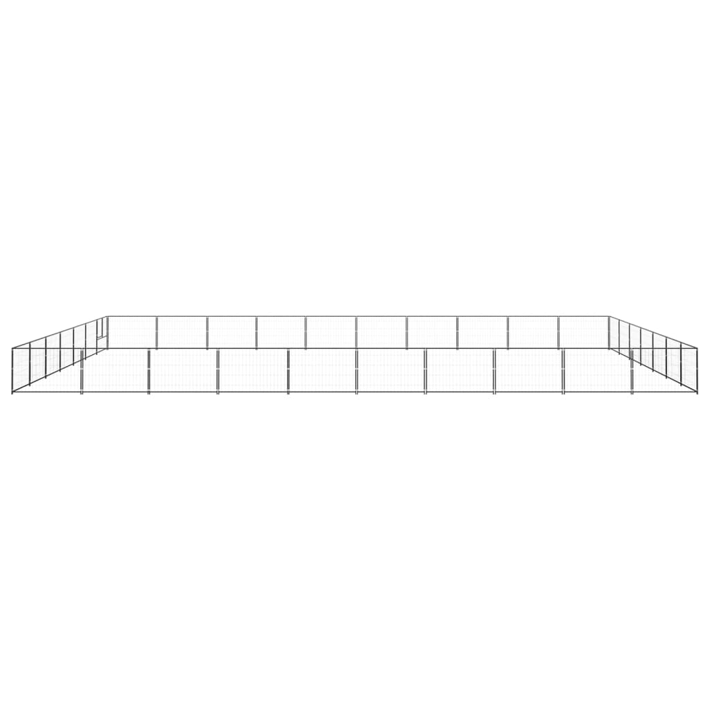 Vidaxl -Hund Kennel 70 m² Stahlschwarz