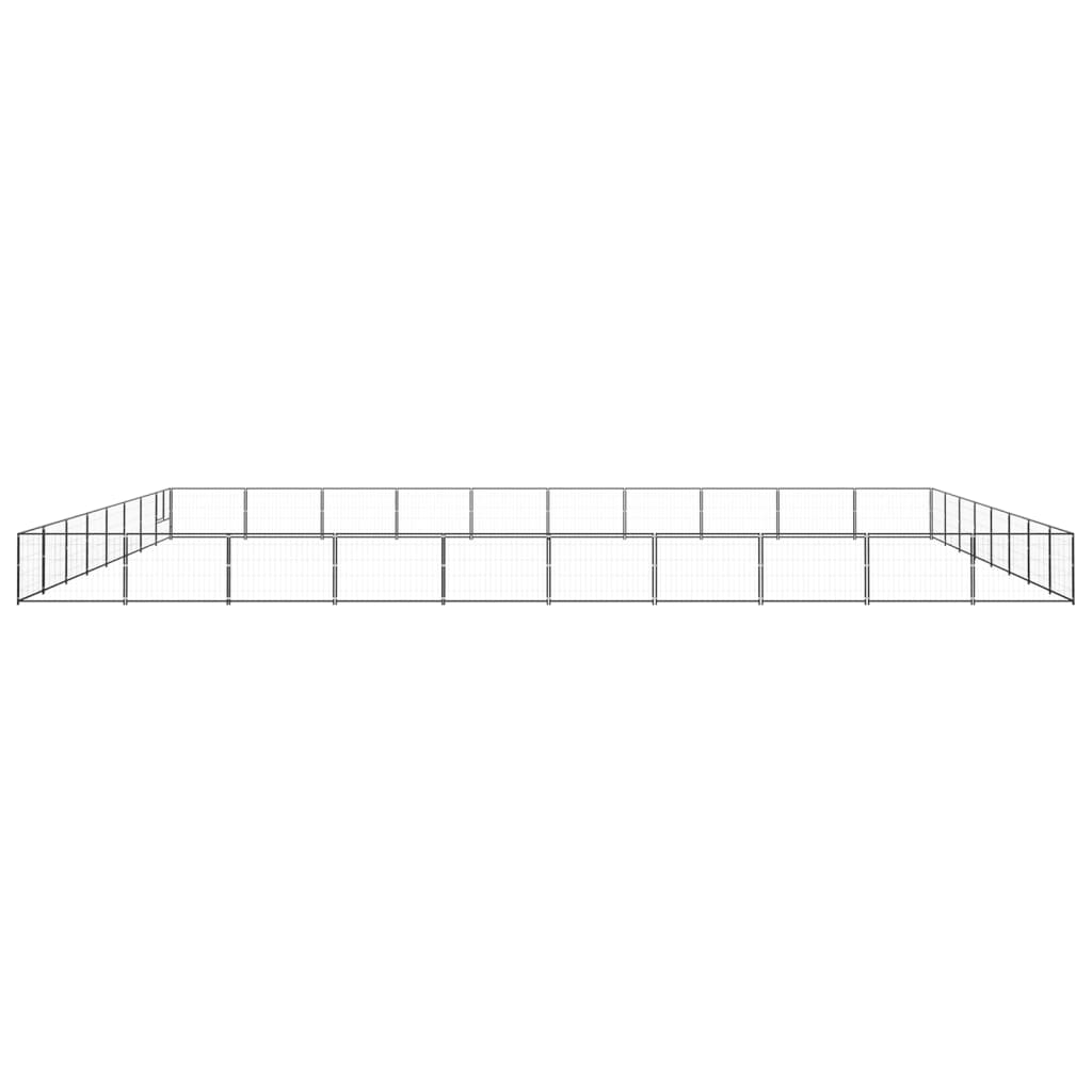 Vidaxl -Hund Kennel 80 m² Stahlschwarz