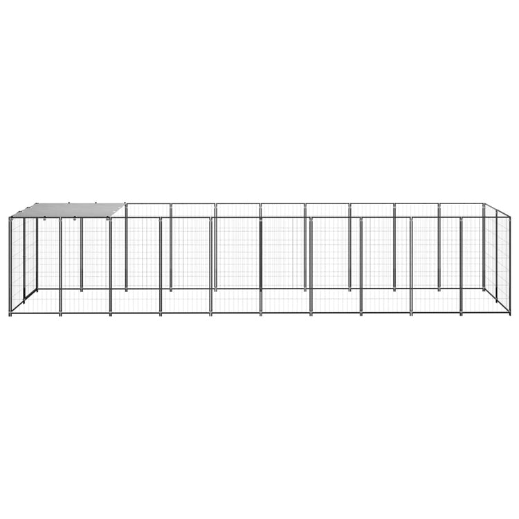 Vidaxl -Hundezwinger 6,05 m² Stahlschwarz