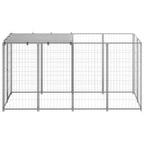 Vidaxl -Hundezwinger 2,42 m² Stahl Silberfarbe - afbeelding 2