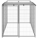 Vidaxl -Hundezwinger 2,42 m² Stahl Silberfarbe - afbeelding 3