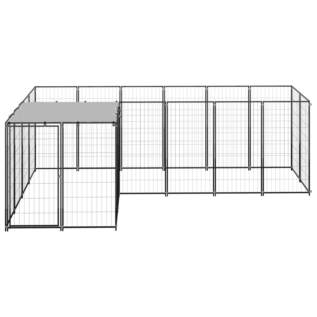 Vidaxl -Hundezwinger 4,84 m² Stahlschwarz