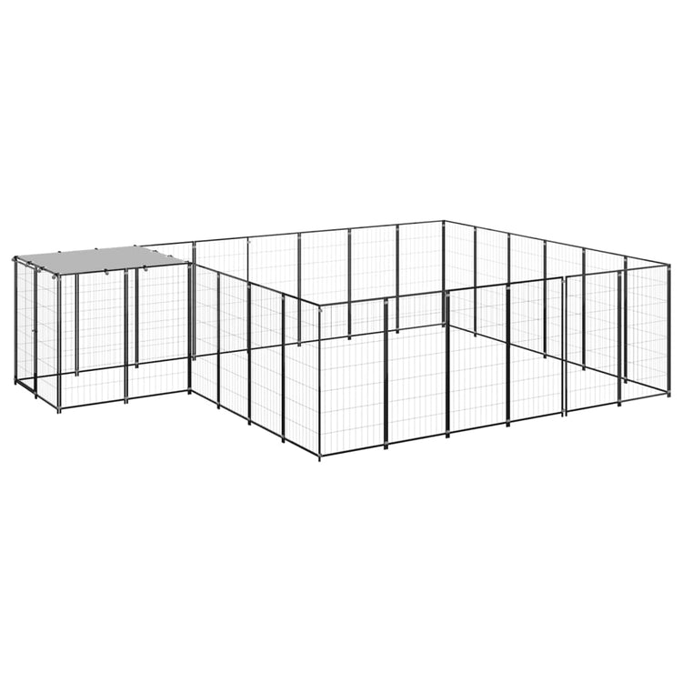 Vidaxl -Hundezwinger 12,1 m² Stahlschwarz
