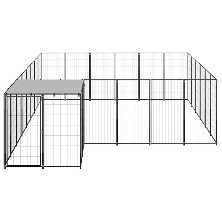Vidaxl -Hundezwinger 12,1 m² Stahlschwarz