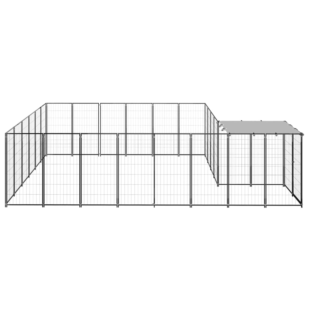 Vidaxl -Hundezwinger 12,1 m² Stahlschwarz
